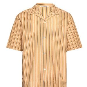 Wood Wood Men's Johan dobby stripe ss shirt - Short-Sleeved